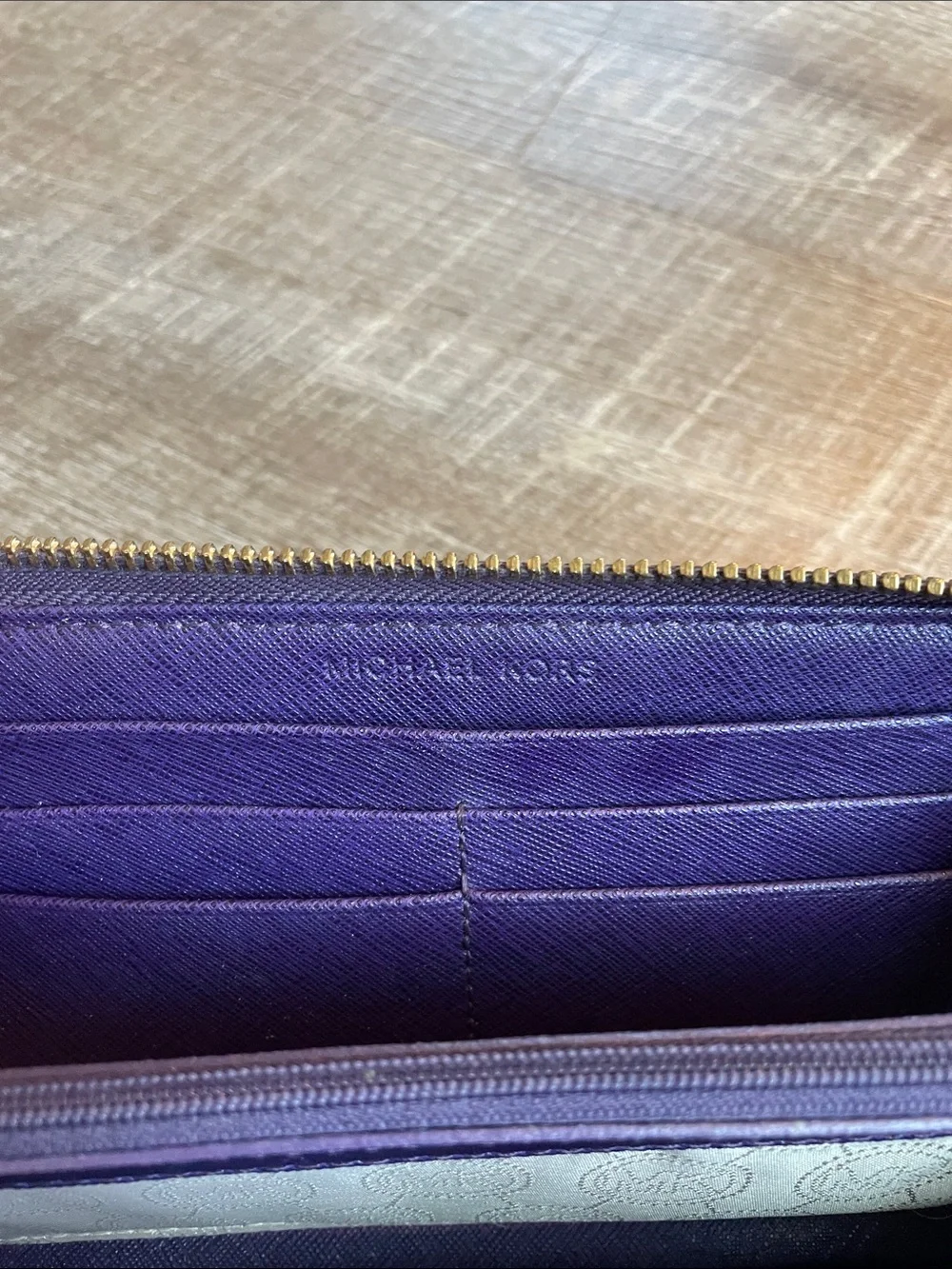 Michael Kors Deep Purple Zip Wallet